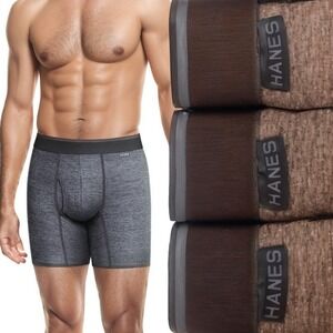 Hanes Boxer Briefs Mens Medium Comfort Flex Fit Stretch Comfy Underwear 3-Pack
